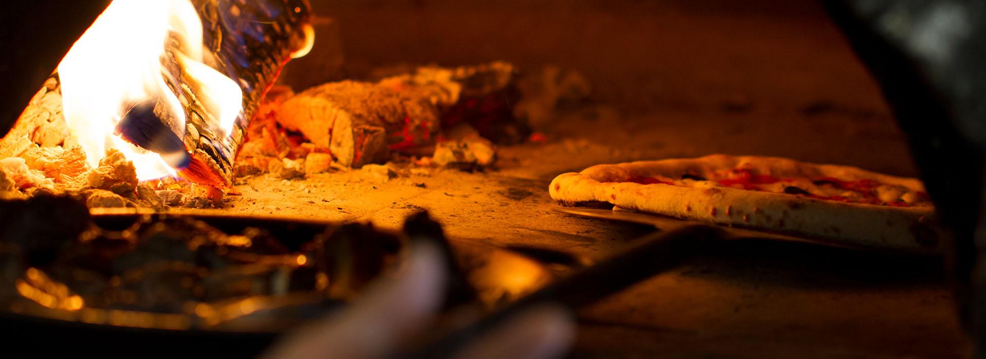 Pizza in a traditional oven